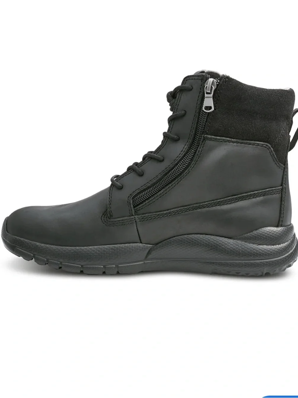 Men's Black Lace-Up Side-Zip Work Boots